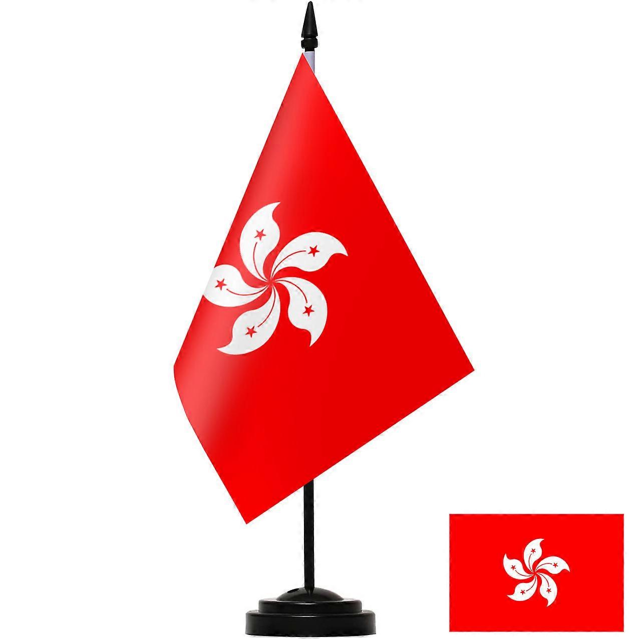 hongkong distrikt flag kontor bord flag stativ desktop flag ornamenter indendørs enkeltstang flag stativ konferencelokale dekoration QQZ17