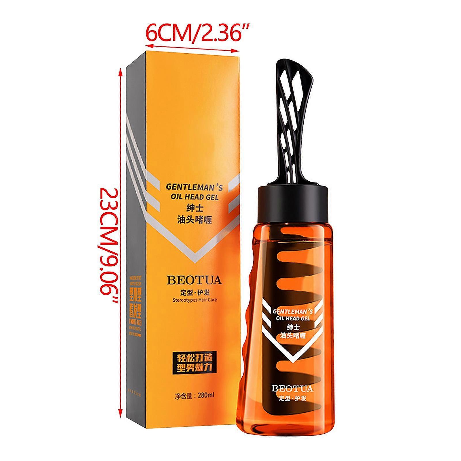 280ML hair styling gel: refreshing styling, with comb design.