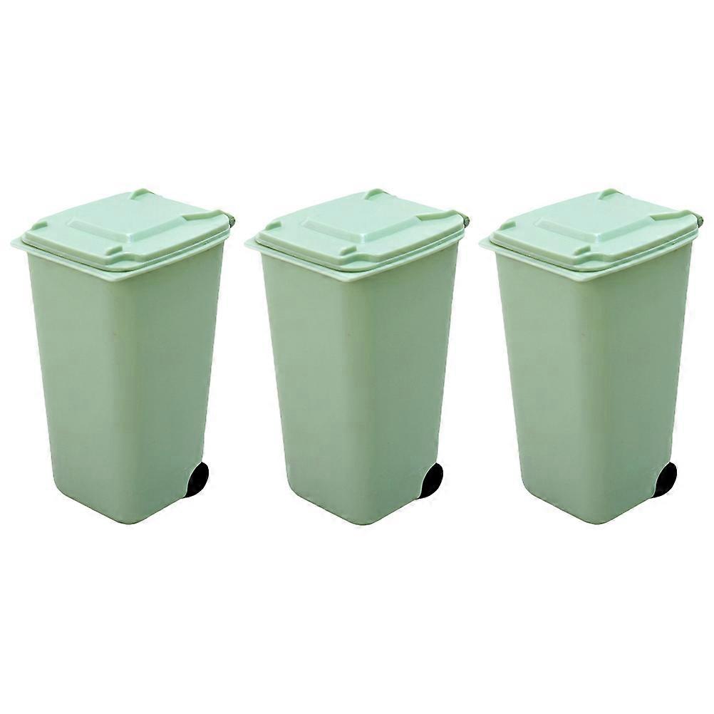 3pcs Multi-function Mini Desktop Trash Can Desktop Waste Bucket Office Table Waste Can