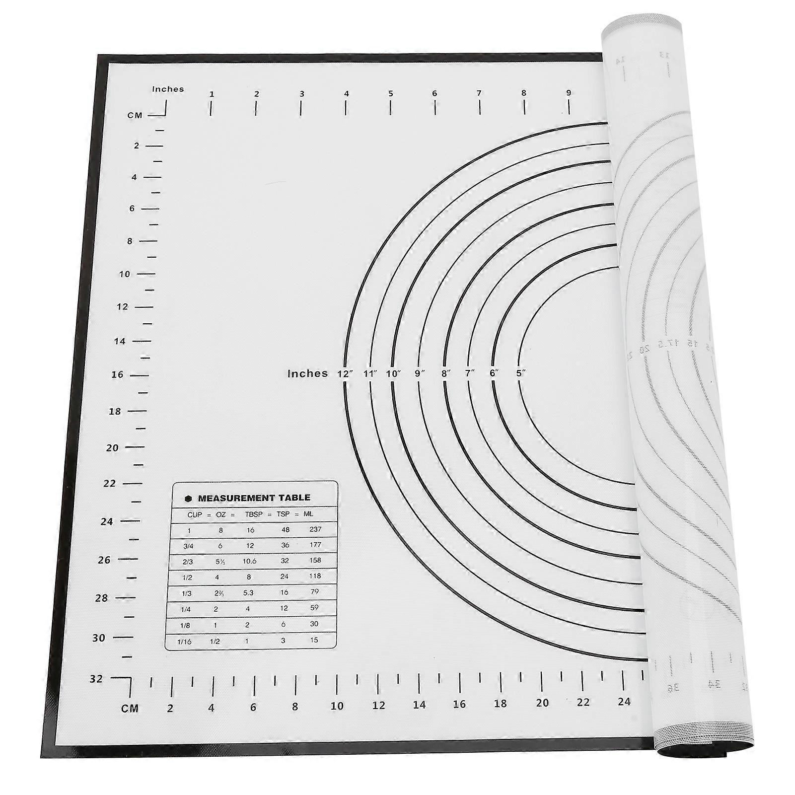 Baking Flour Mat Non Slip Food Grade Silicone Baking Mat with Scale for Rolling Dough