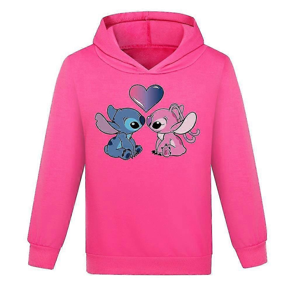 Kids Lilo And Stitch Printing Hoodie Sports Casual Cute Cartoon Boys Girls Hooded Sweatshirt Pullover Tops