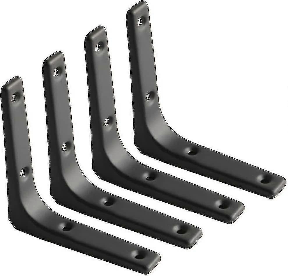 Wall Shelf Bracket,matte Black Metal Bracket,metal Shelf Bracket 100mm*100mm,4pcs
