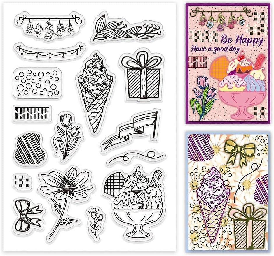 1Sheet Everyday Desserts Silicone Clear Stamp