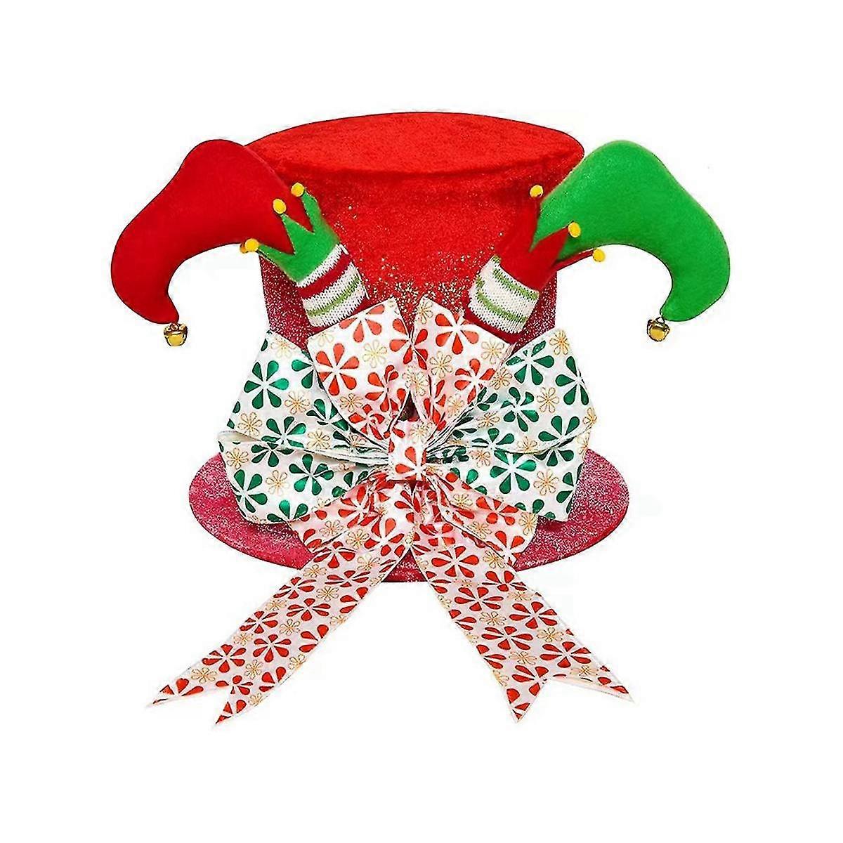 Topper Witch Legs Bow Tree Hat Decoración Compresible Foldable Hat B