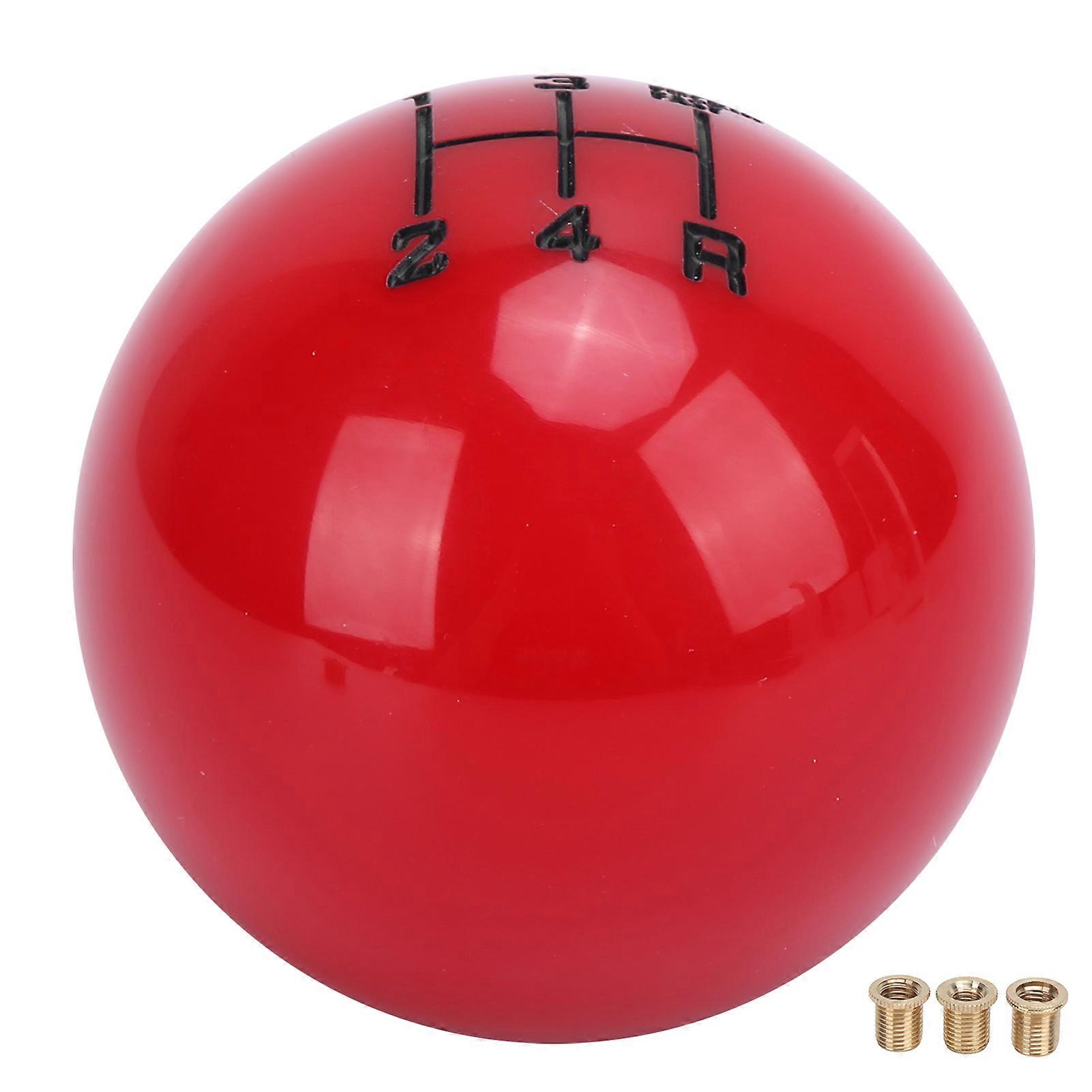 M12x1.25 vaihdekepin nupin pää 5Speed WearResistant 3-sovittimella Universal Automobile Accessory (punainen)