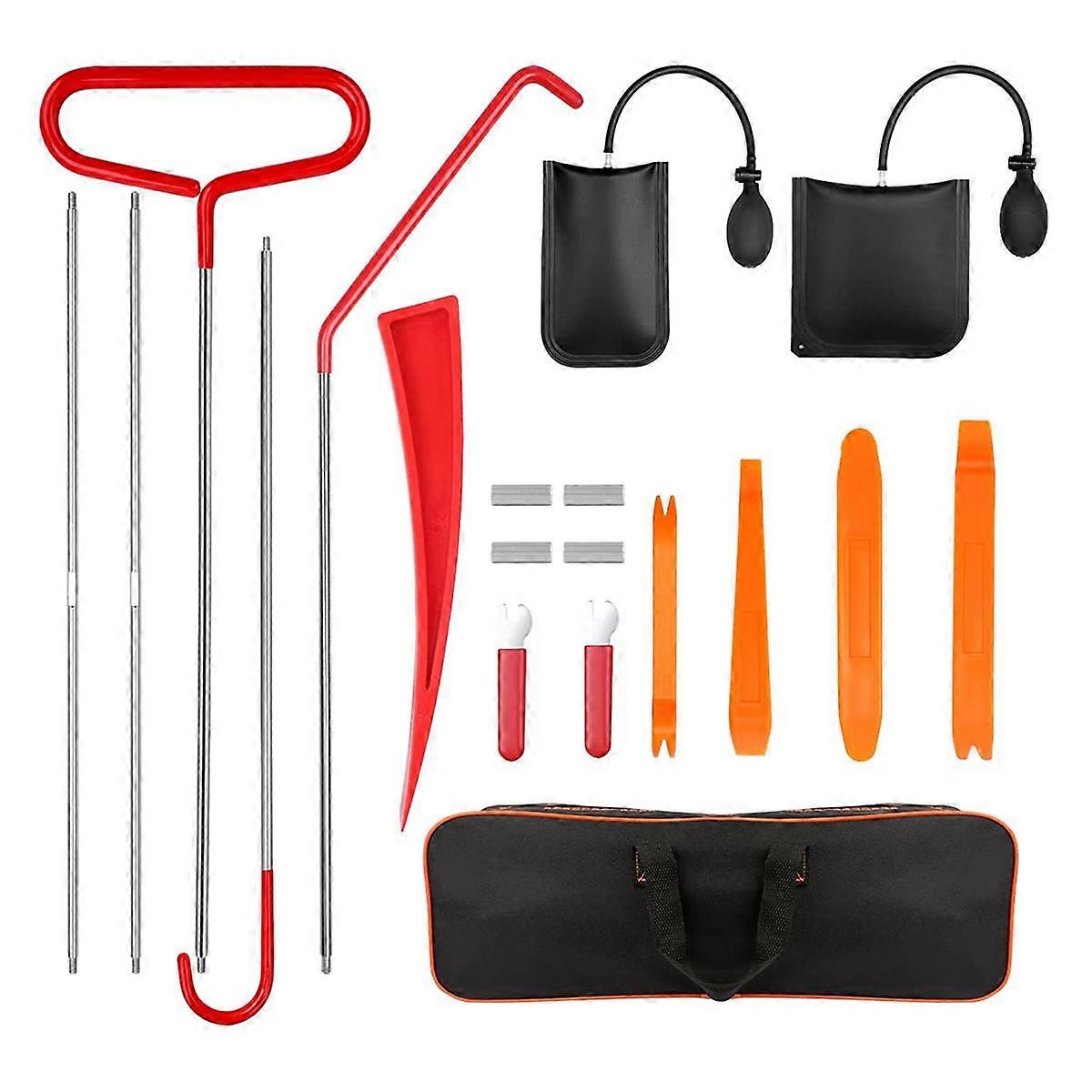 19-Piece Car Kit, Equipped with Stainless Steel Long-Distance Fastener, Non-Destructive Wedge, Wedg
