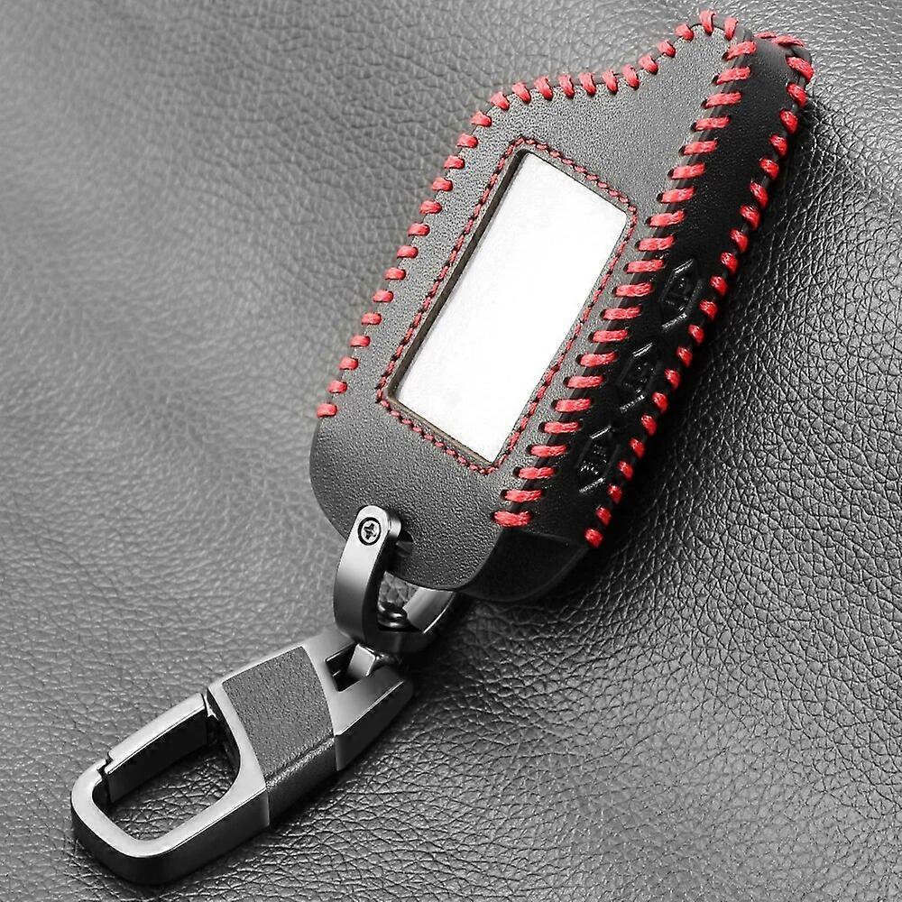 3 Buttons Leather Car-Styling Key Cover Case For Starline B9 B6 A91 A61 Twage Two Way Car Alarm System keychain