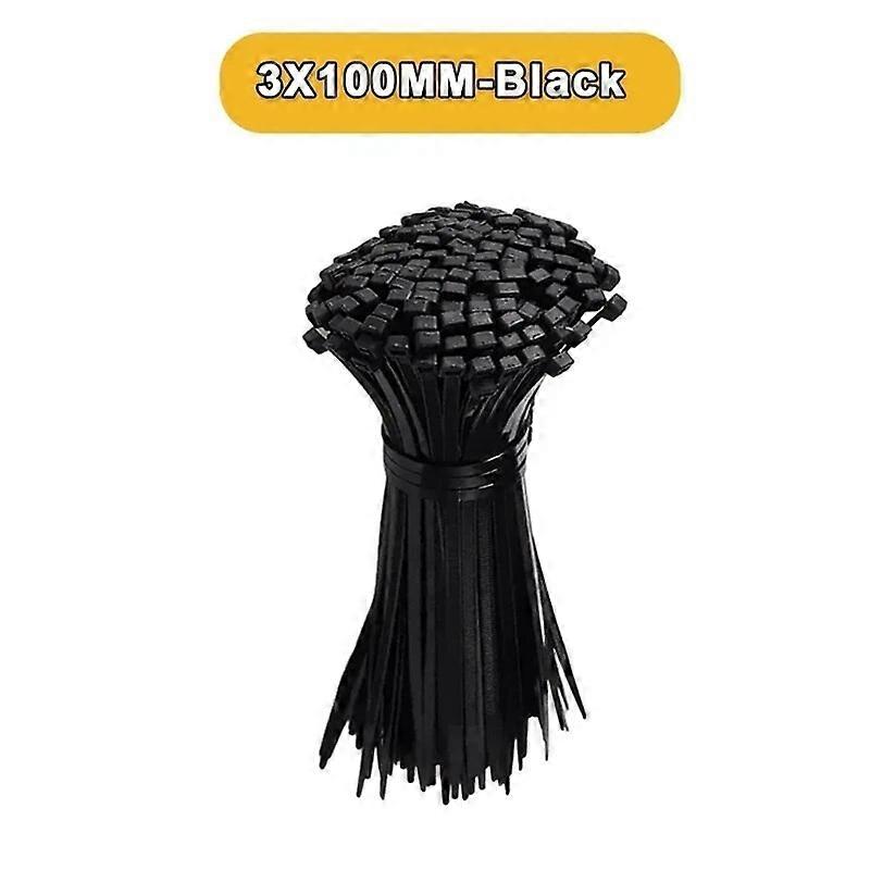 1000/100Pcs Nylon Cable Ties Adjustable Self-locking Cord Ties Straps Fastening Loop Reusable Plastic Wire Ties For Home Office