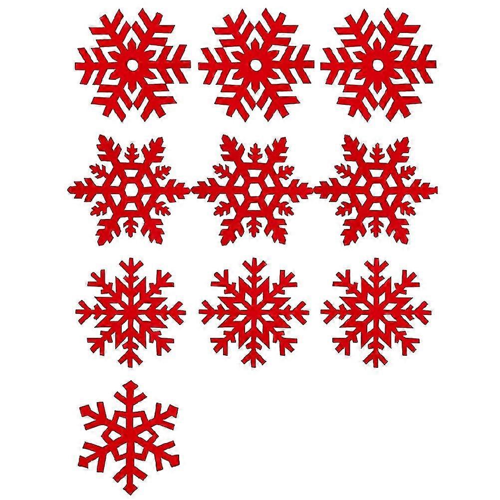 10pcs Snowflake Coasters Christmas Felt Coasters Cup Mats (random Style)