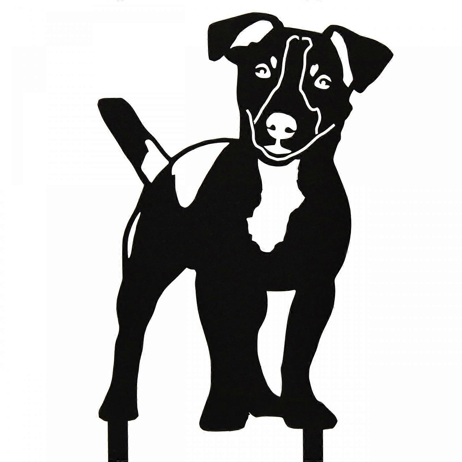 مسحوق أسود مطلي معدن جاك راسل تيرير صورة ظلية يارد حصة 2024 جديد