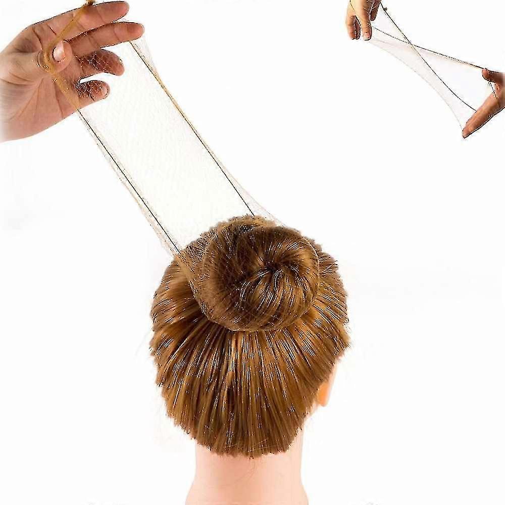 20pcs Elastic Edge Invisible Hair Net For Women Bun (brown)