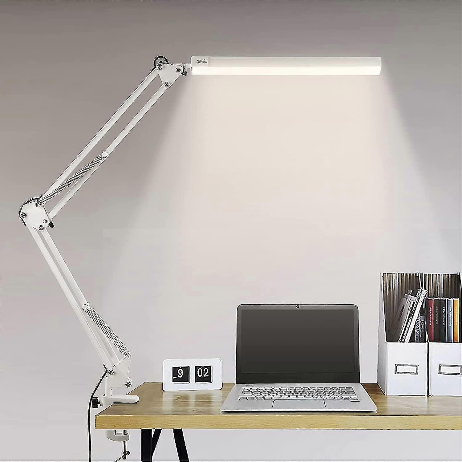 Led Desk Lamp, 14w Foldable Architect Table Lamp With Clamp, 10 Brightness Levels X 3 Color Modes, Adjustable, Eye Protection[energy Class A+++]