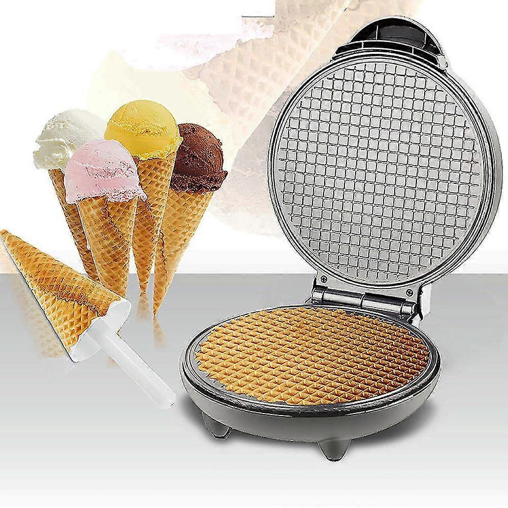 Black Double Sided Pancake Maker 8.3in Multifunctional Crisp Omelet Pan Ice Cream Cone Machine Nonstick Easy To Clean 220v