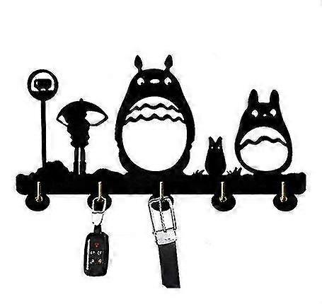 Coat Hook Rack For Totoro Creative Wooden Wall Hooks 5 Hooks Maximum Load 5kg-3