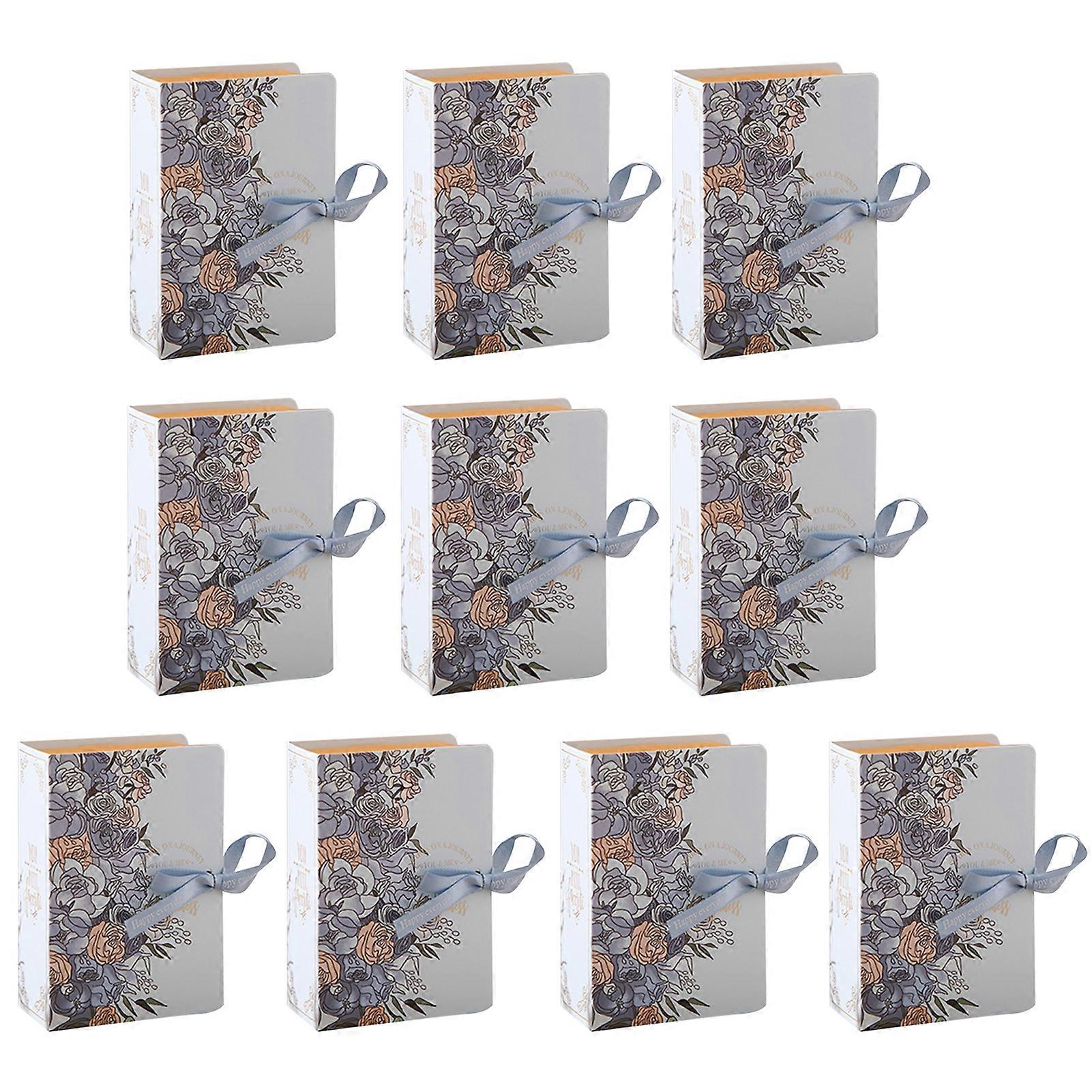 10Pcs Book Shape Gifts Package Box Clear Print Paper Wedding Favor Present Package Box for Birthday KAESI