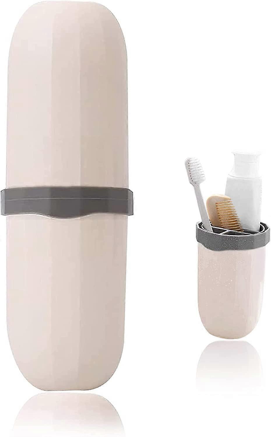 Toothbrush Box,  Toothpaste Toothbrush Protector,Home-beige