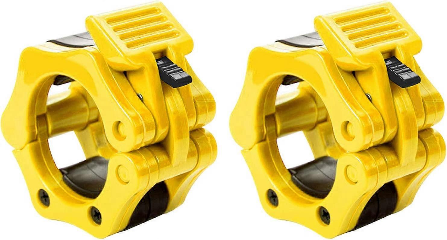 Locking Ring Locking Collar for Exercise Training Strength Training Quick Release 50mm Pack of 2Yellow