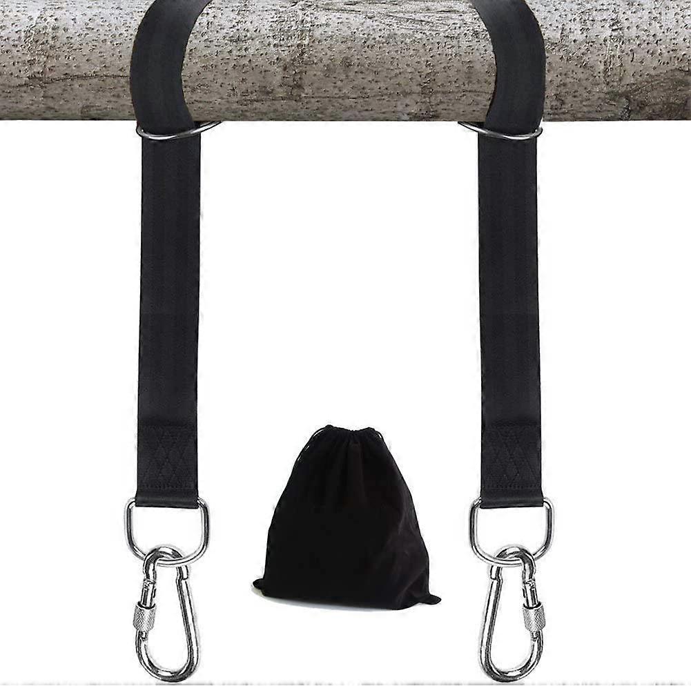 Welded swing hanger kit for quick and easy mounting of swing hangers on trees 2 straps and carabiner, perfect for swing hammocks