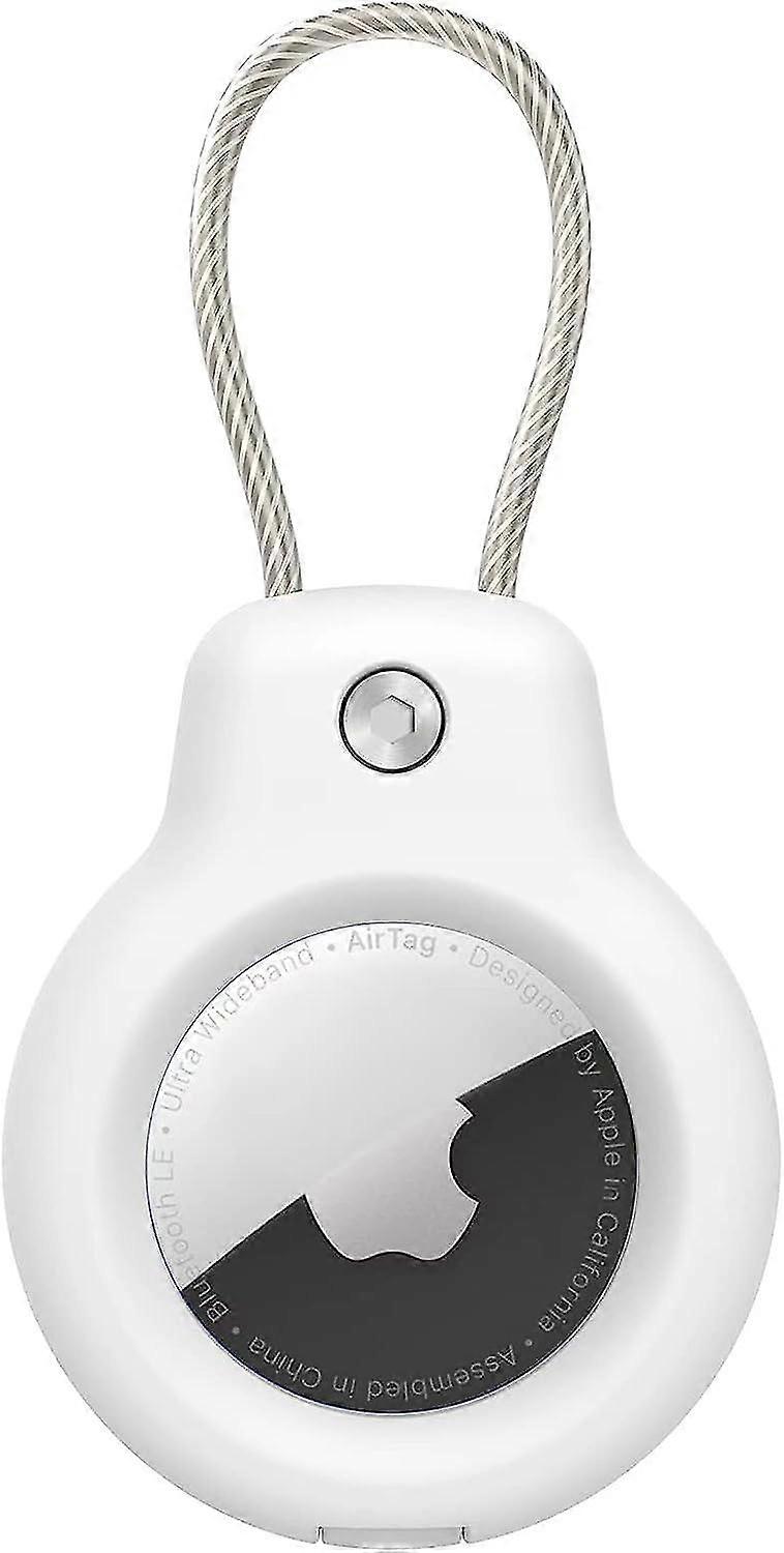 Compatible With Apple Airtag Secure Holder With Wire Cable, Air Tag Lock Case Keychain Key Ring Luggage Tag For Keys, Luggage