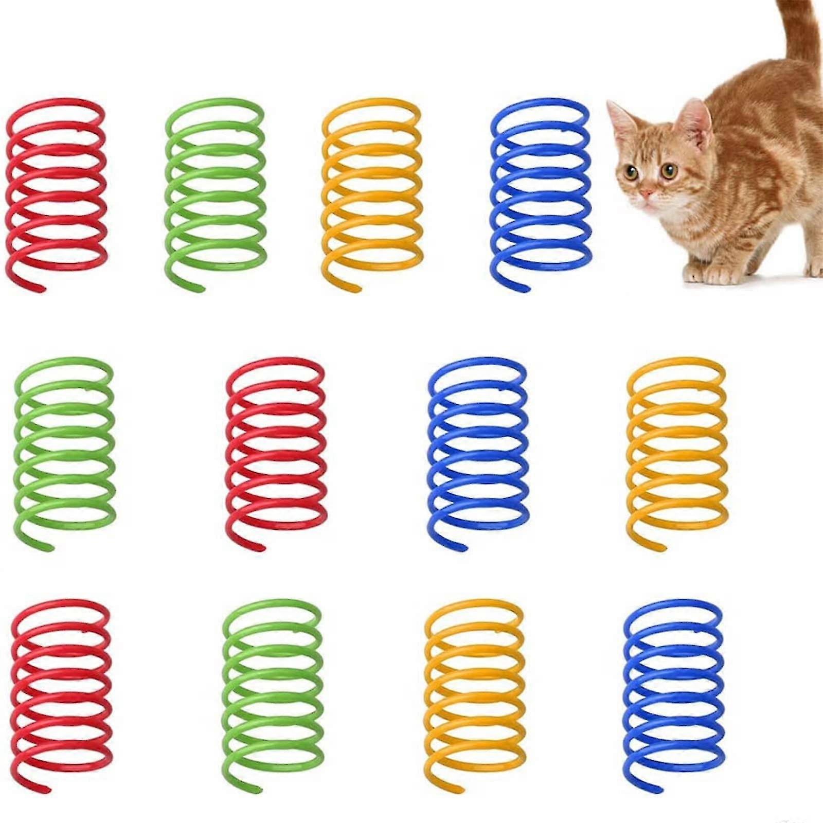 12 Pcs Colorful Spring Cat Toys, Cat Spring Toy Spring Toys For Cats Bpa Free Plastic Interactive Toys To Kill Time And Keep Fit