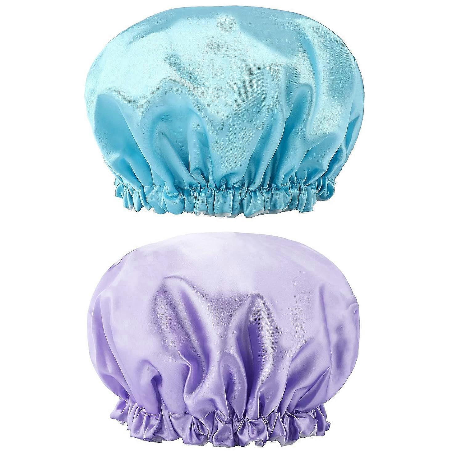 2 pieces waterproof shower cap
