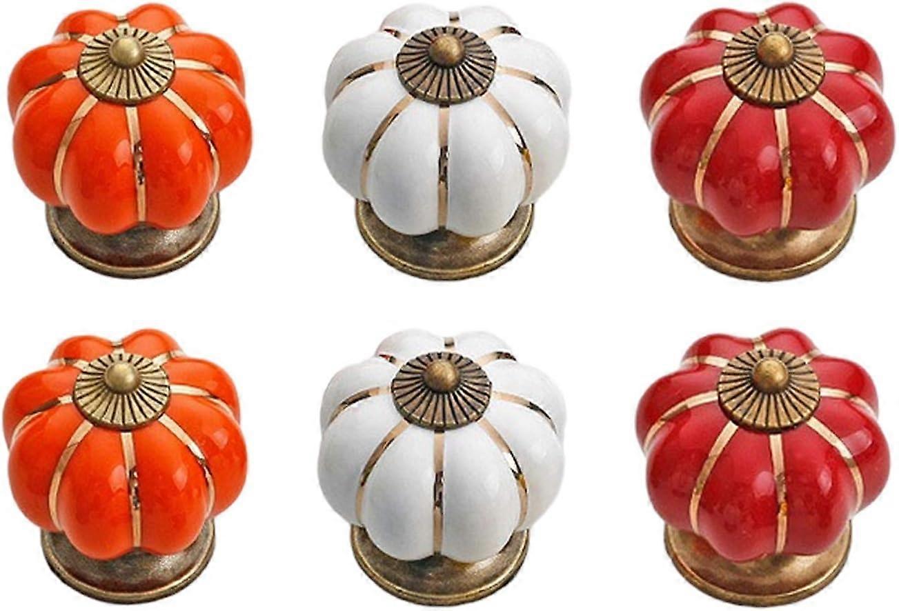 Ceramic Pumpkin Cabinet Hardware Dredge 6pcs/set CD-6031-02