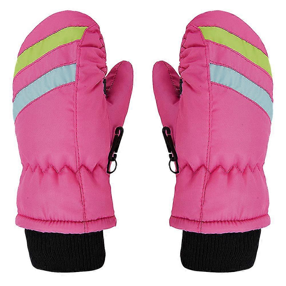 Mitaines de ski imperméables pour le ski pour enfants, rose