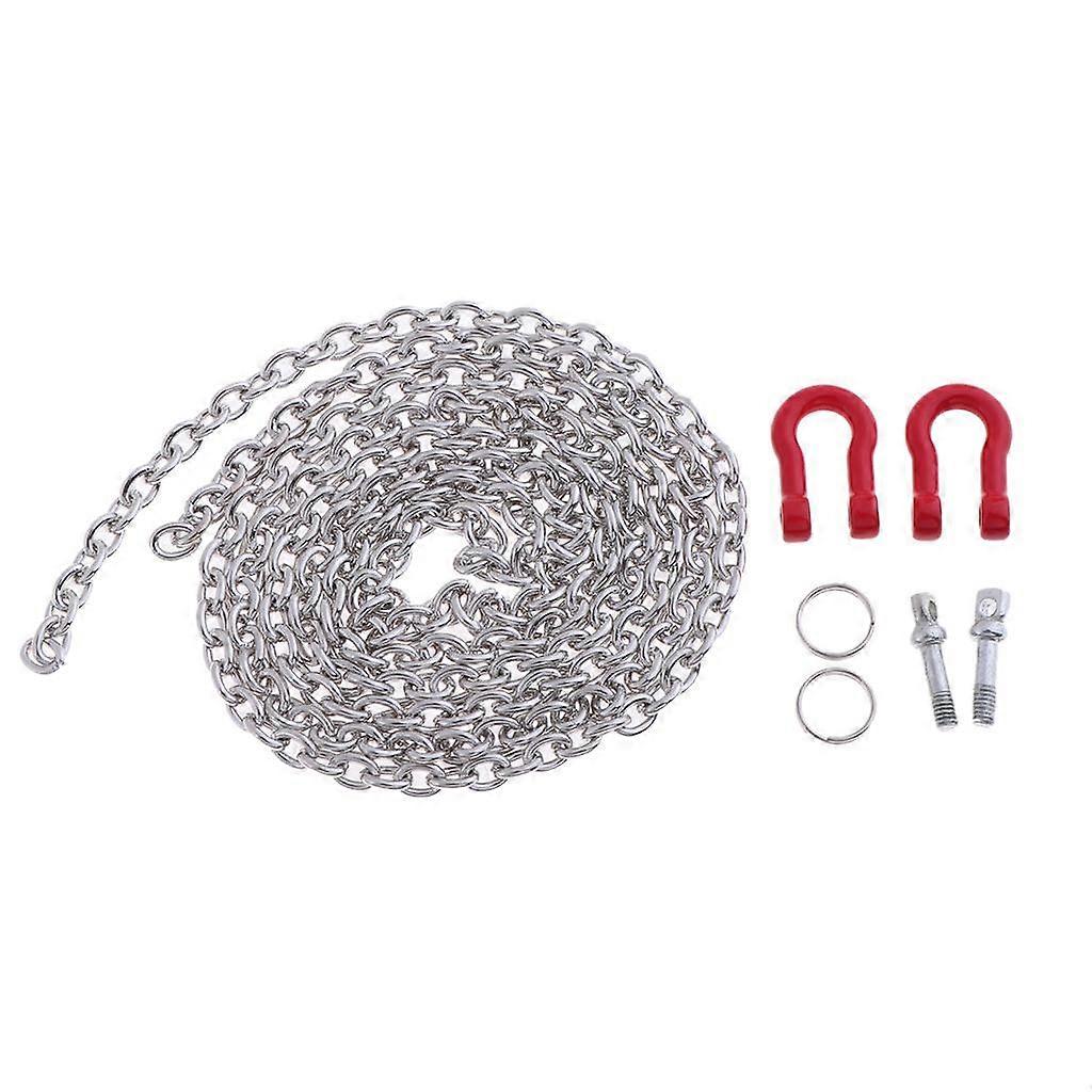 3x Remote Controlled Vehicle Pull Chain with Hooks RC Car Trailer Rope Red