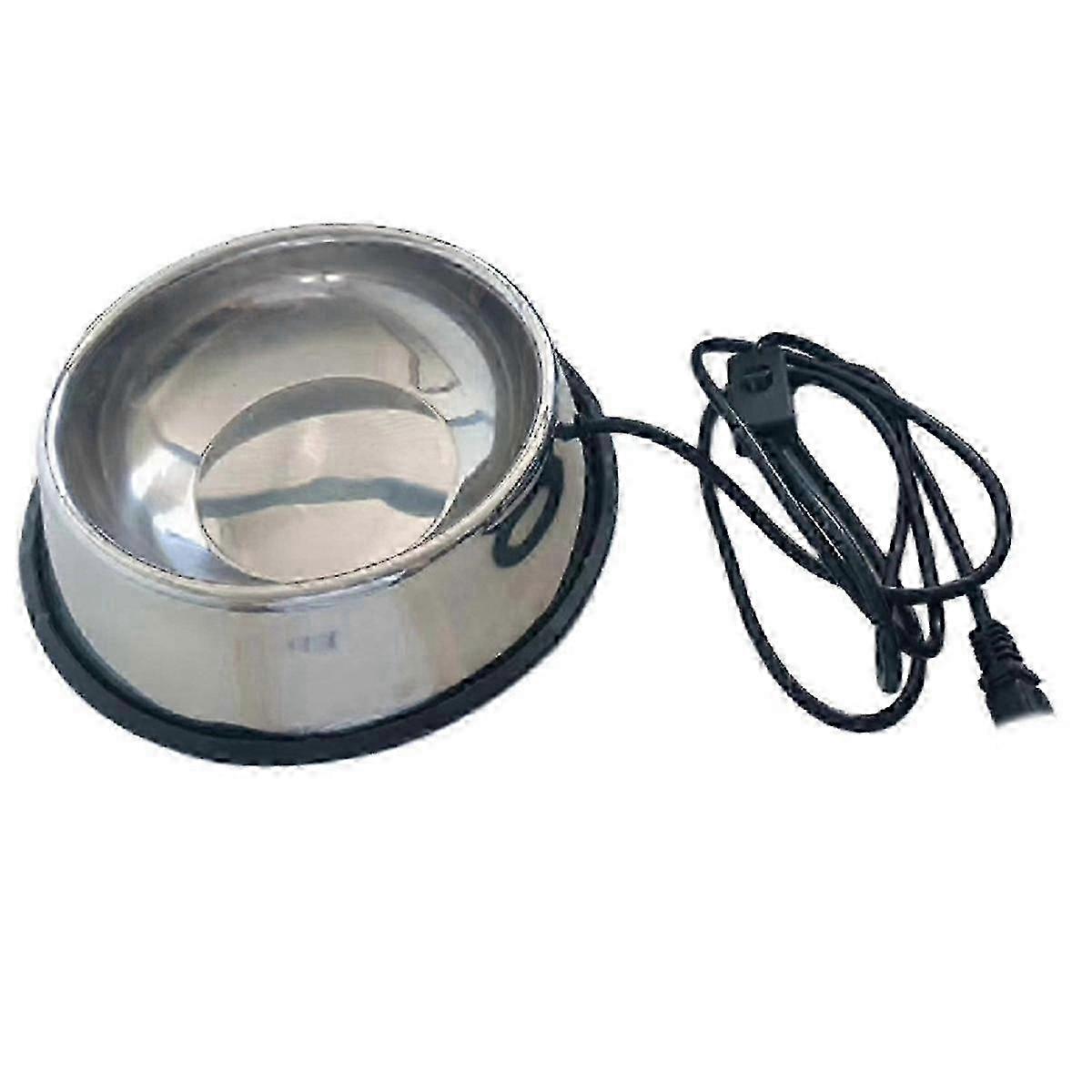 מוצרים לחיות מחמד קערה תרמית, קערת מים מחוממת חיצונית נירוסטה עבור, כלב, עוף וכו 'תקע האיחוד האירופי