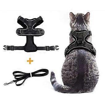 Kattenriem Anti-Breakaway Verstelbaar Vest Hondendrager - S, Zwart, 1st