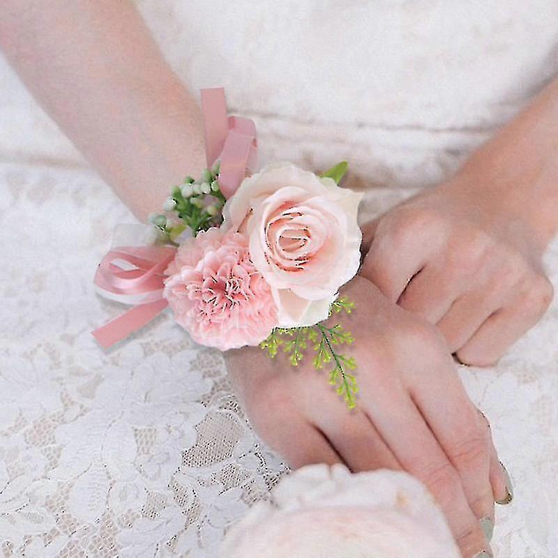 Wristband Flowers Rose Wrist Corsage Girl Wristlet Band Bridesmaid