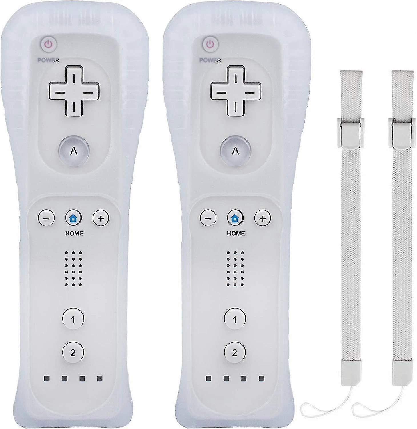 2 Wii-Controller - Remote-Game-Controller mit Silikonhülle - Ohne Motion Plus (weiß)