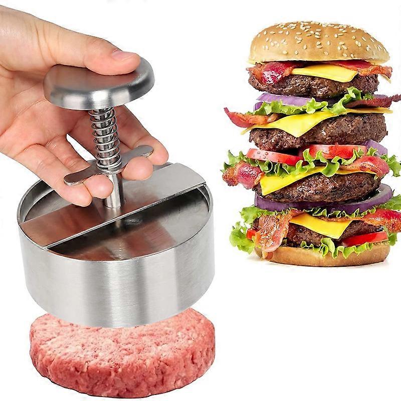 L 14*14)Burger Press, 304 Stainless Steel Burger Press, Adjustable Chopped Steak Burger Press, Easy to Use, Non-Stick Burger Press for Family Gatherin