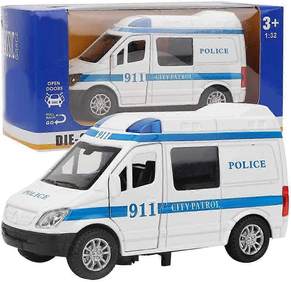 Ambulance Car, 1:32 Mini Alloy Car Toy Simulation Model Vehicle with Sound and Light Educational Gift for Kids Above 3 Years Old[Blue]