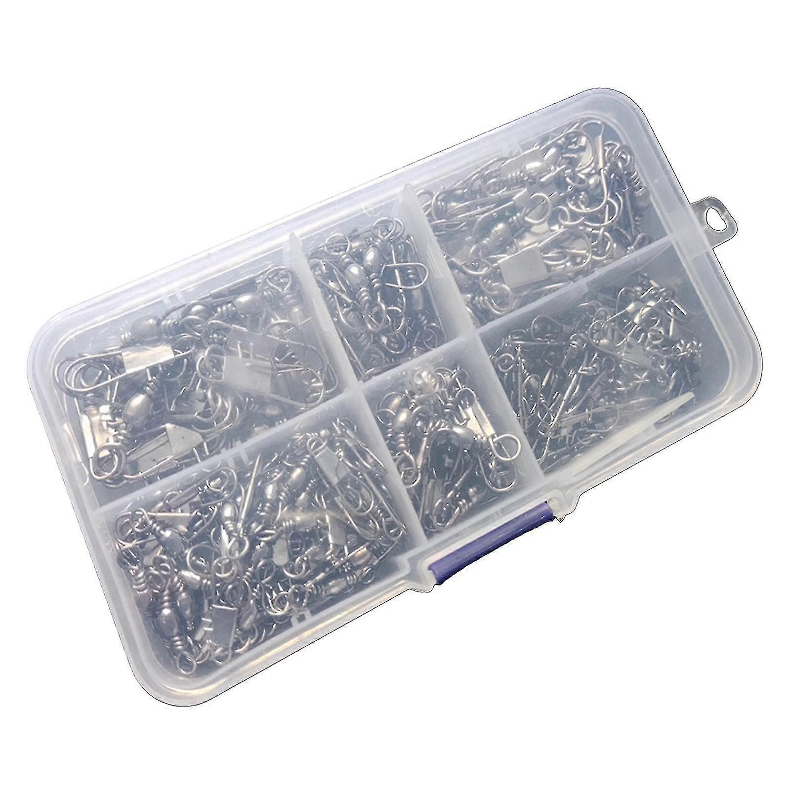 200pcs Portable Lure Swivels Different Specifications Solid Accessories Sturdy Rolling Swivel Snap For Fishing Lovers