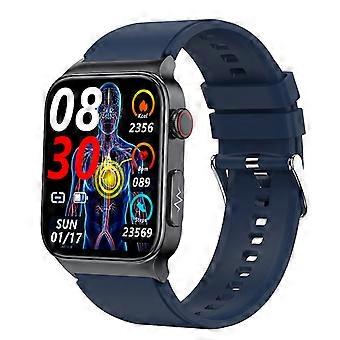 1,83-Zoll-Smartwatch nicht-invasives Blutzucker-Hand-EKG + PPG Körpertemperatur Blutsauerstoff-EKG mit hochauflösendem Bildschirm Smart-Armband blau