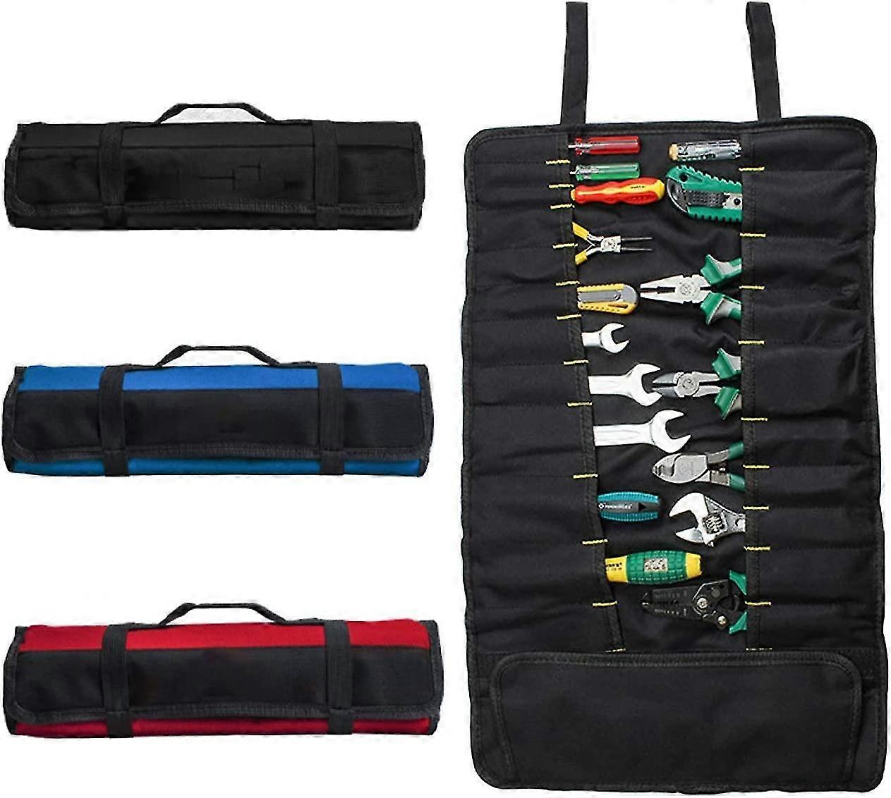 Electrician's Tool Bag With 22 Compartments, Red
