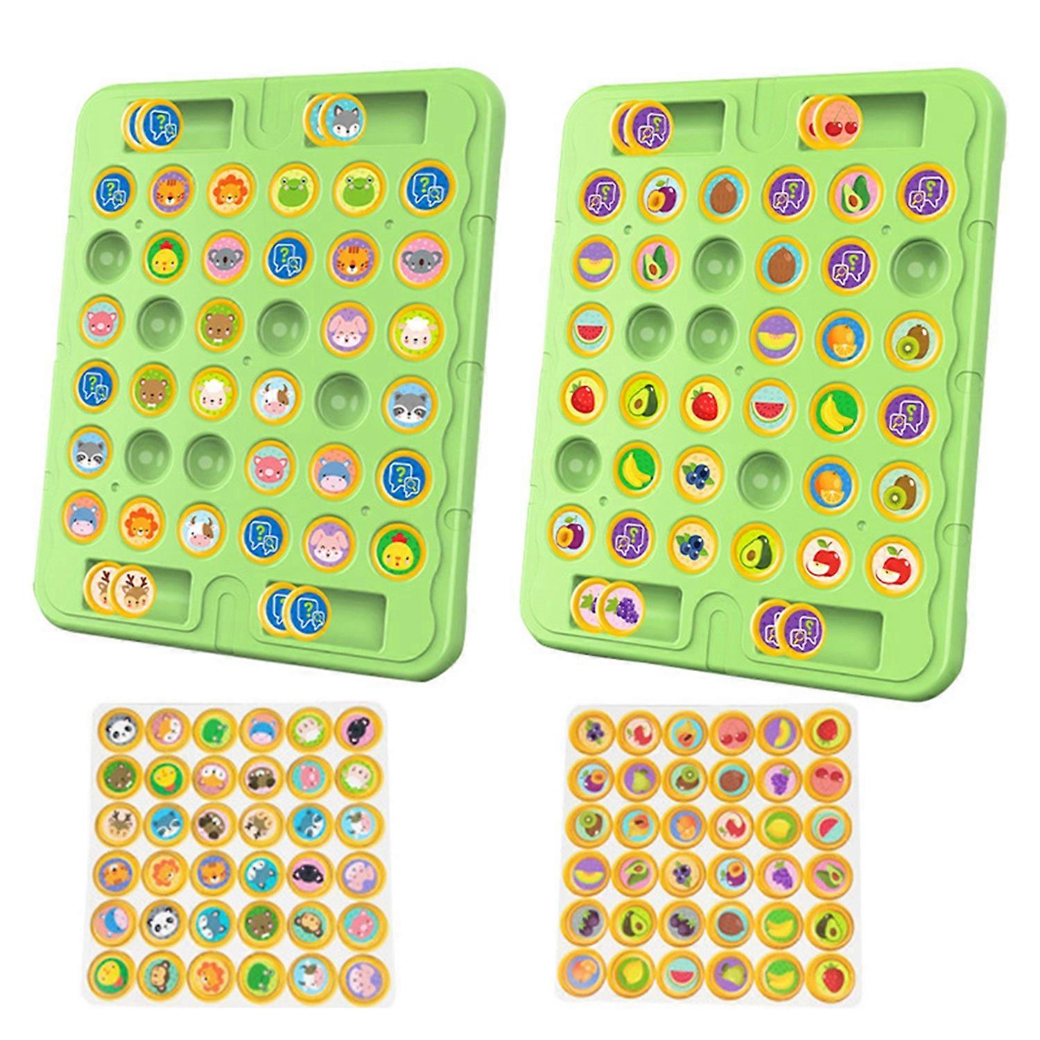 1/2Pcs Kids Animal Flip Chess Game 2 Players Memory Chess Matching Board Game Focus Training
