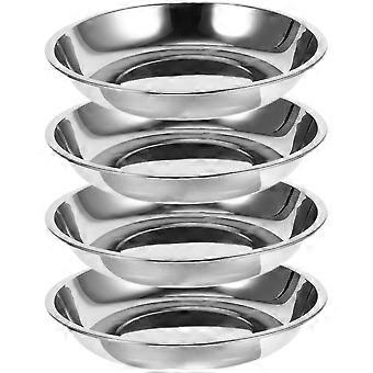4szt Miski dla psów ze stali nierdzewnej 18 cm Wąsy Relief Miski dla kotów Płytkie i szerokie miski Talerz dla psa Pet Cat Dog Feeding Duże naczynia Pasuje do podwyższonego stanu