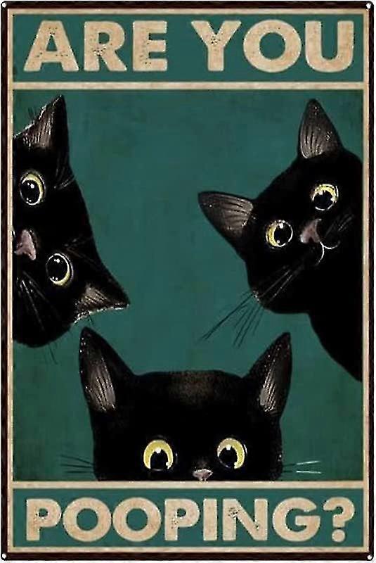 الرجعية القصدير علامة خمر هل أنت أنبوب مرحاض الجدار المرحاض ديكور، مضحك كيتي كات، القطط عاشق هدية، مضحك القط الأسود، الحضانة ديكور القصدير علامات لباثر