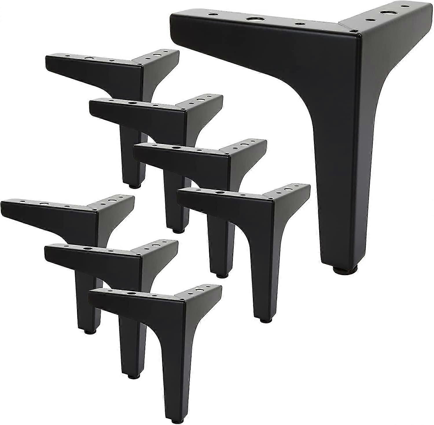 8pcs 6 Inch Metal Sofa Legs For Furniture, 15cm Cabinet Legs, Modern Triangle Furniture Legs For Coffee Table Wardrobe Bed Desk Table Cupboardblack8p