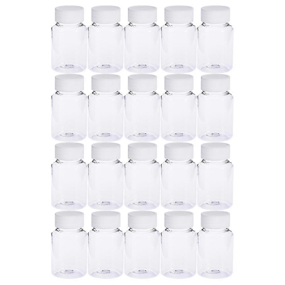 20Pcs 80ml Plastic Subpackaging Bottle PET Solid Liquid Container Empty Bottle Transparent-FCY