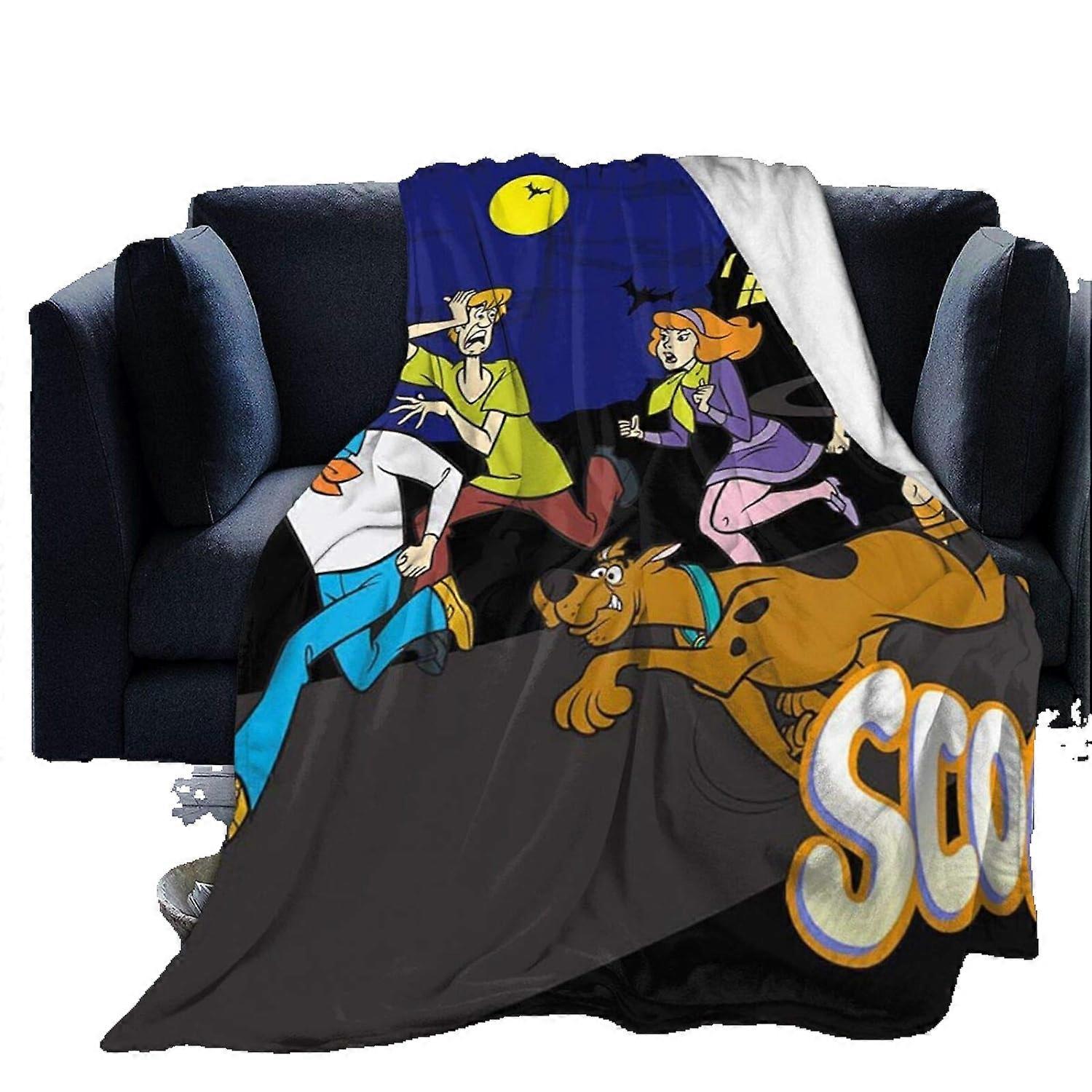 Scoo-by-Do-O بطانية صوف صغيرة فائقة النعومة بطانية سرير ناعمة ودافئة من الألياف الدقيقة ناعمة ودافئة للأريكة بطانية رقمية مطبوعة بطانية رمي الفانيلا -X229-
