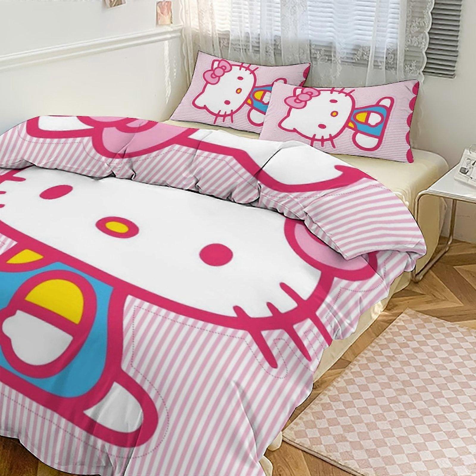 Bedding set JP581 Hello Kitty Room Decor Bedding Set with Sheets And Pillow Cat 3 Piece Bedding TH581