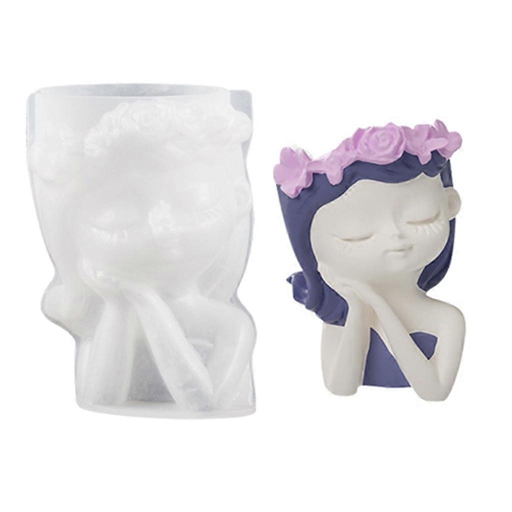 Pen Holder Flower Pot Silicone Mold Cute Girls Epoxy Resin Mold DIY Decoration Tools Succulent Planter Making Supplies