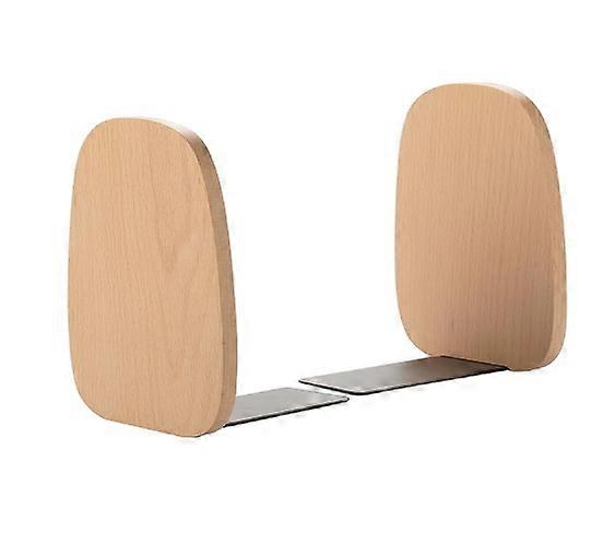 1 Pairs - BeechHandmade Wooden Bookends - Sturdy for Bookshelves - Anti-Scratch and Non-Slip - for Home, Library, Office - Bookends