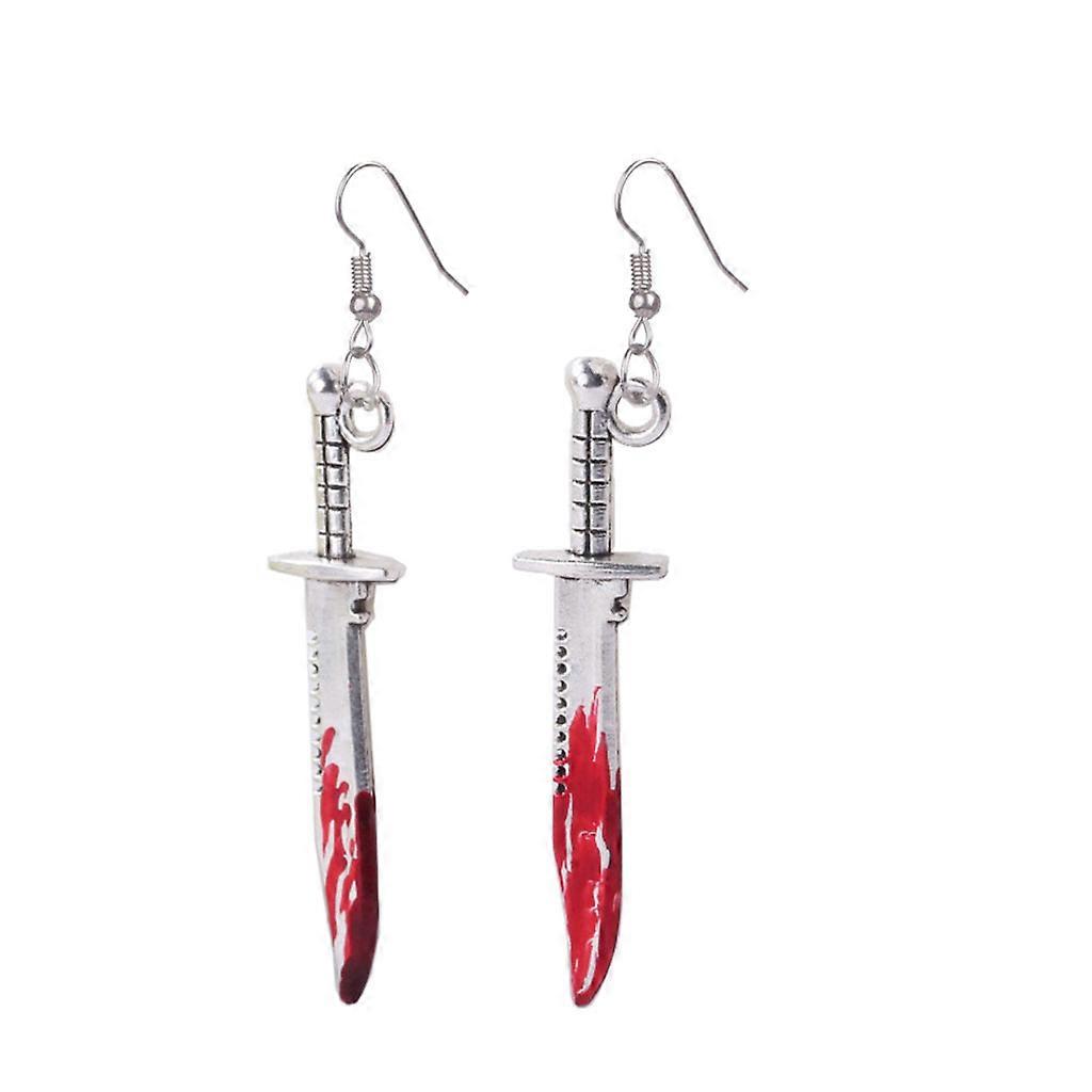 Gothic Metal Scissors Hatchet Dangle Earring Halloween Funny Knife Earring
