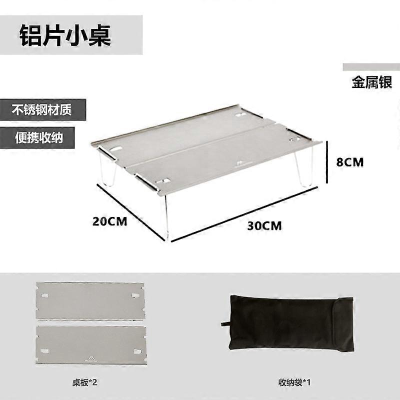 Folding coffee table in ultralight aluminum for canadists, light outdoor table, space -saving campsite, folding table