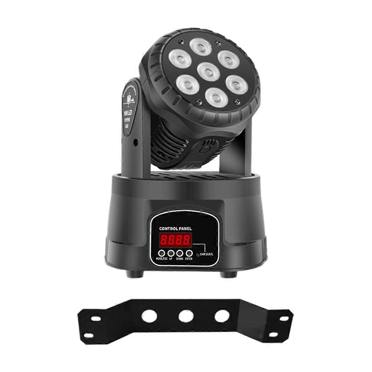 Mini LED Moving Wash 7x10W LED Light 4 in 1 RGBW with Rotary Voice Control for DJ Music Party Dance Club A EU Plug