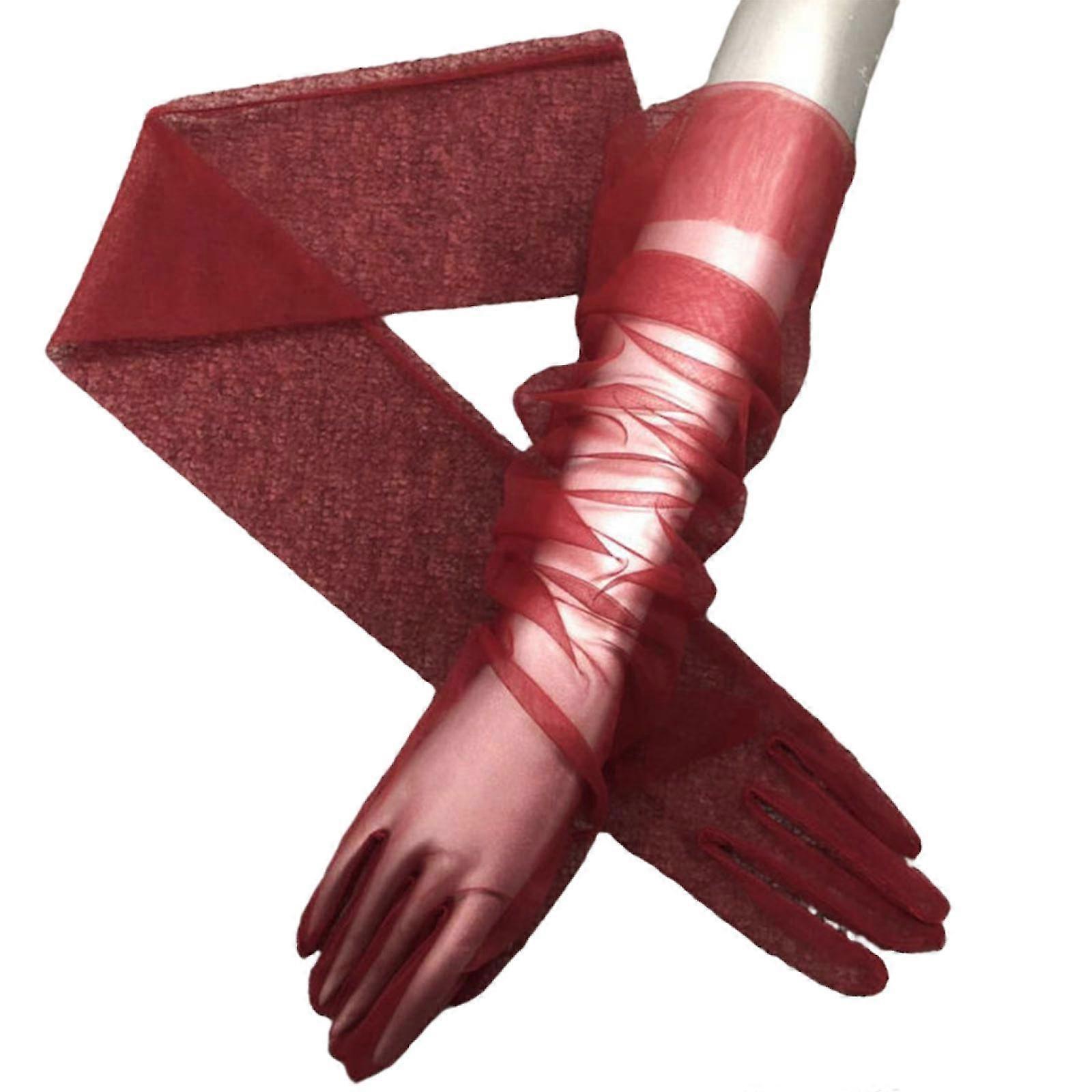 70cm Ultra Thin Gants Tulle Coude Gants Robe Gants pour Halloween Costume